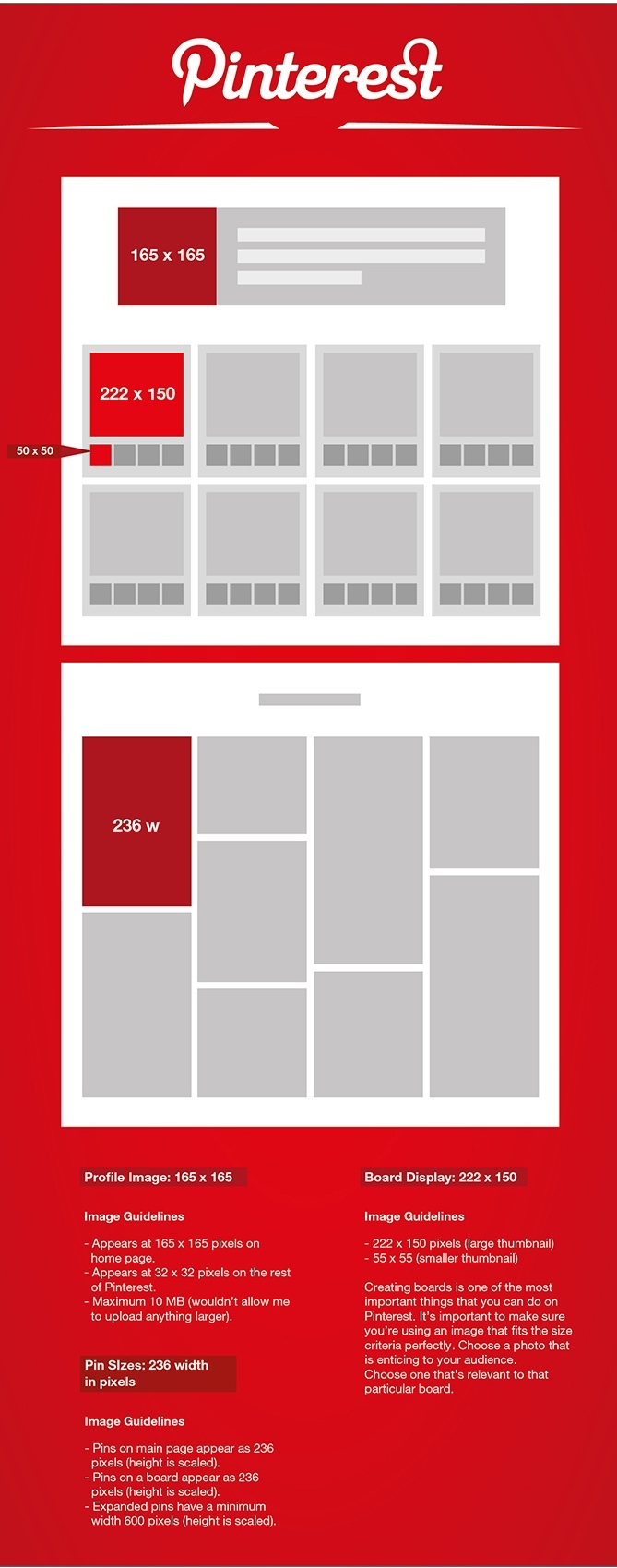 pinterest sizes