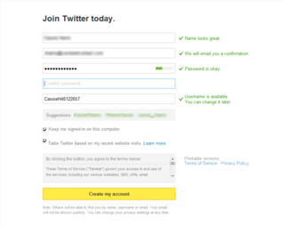 confirm twoitter account