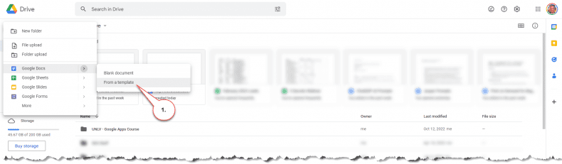 Google Docs - create document from template