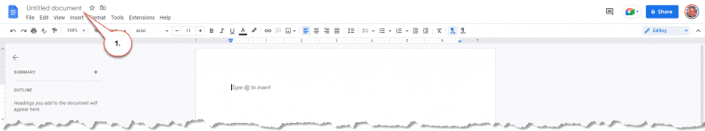 Google Docs - name document