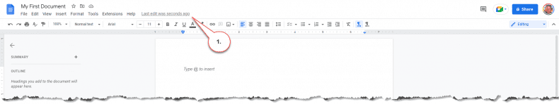 Google Docs - saving document