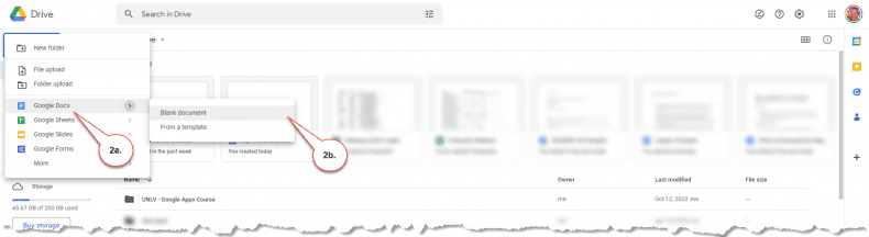 Google Docs - new document