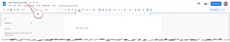Google Docs - name document