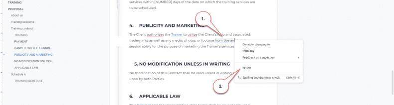 Google Docs - spelling