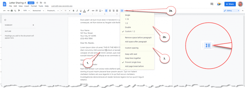 Google Docs - paragraph spacing