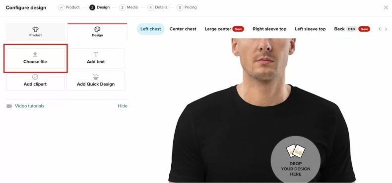 upload design to printful